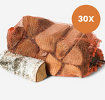 Berken Haardhout 30 Zakken (22L) – Ovengedroogd – Direct Stookbaar – Gratis Bezorging – Openhaardhout XL
