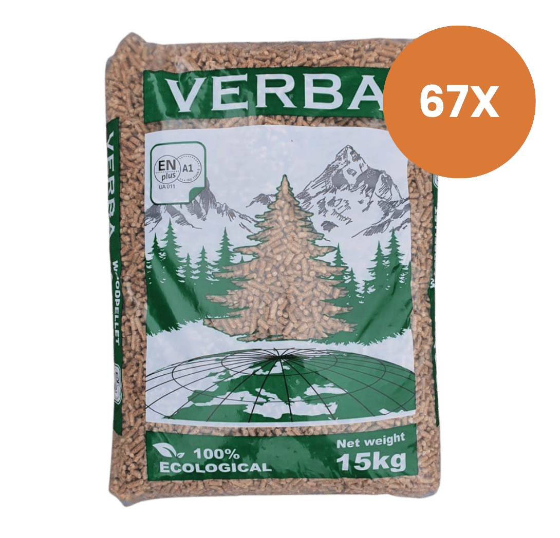 Verba pellet korrels 67 zakken a 15 kg ENplus a1